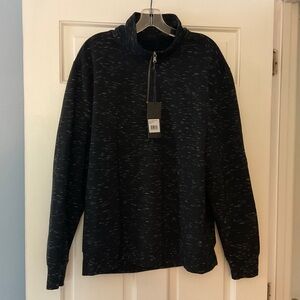 California Shirt Co Black Quarter Zip Pullover 100% Cotton Men’s Size M NWT